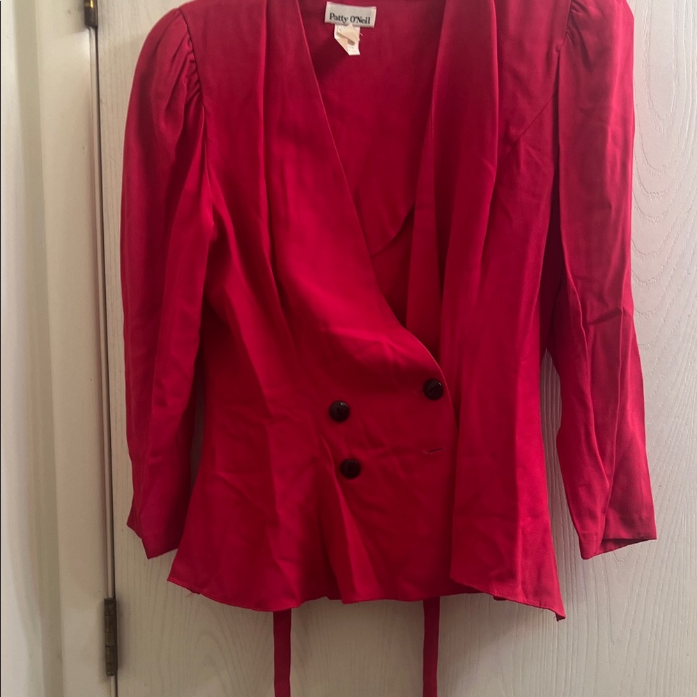 Ruby Red Double-Breasted Blazer by Baby Graziella